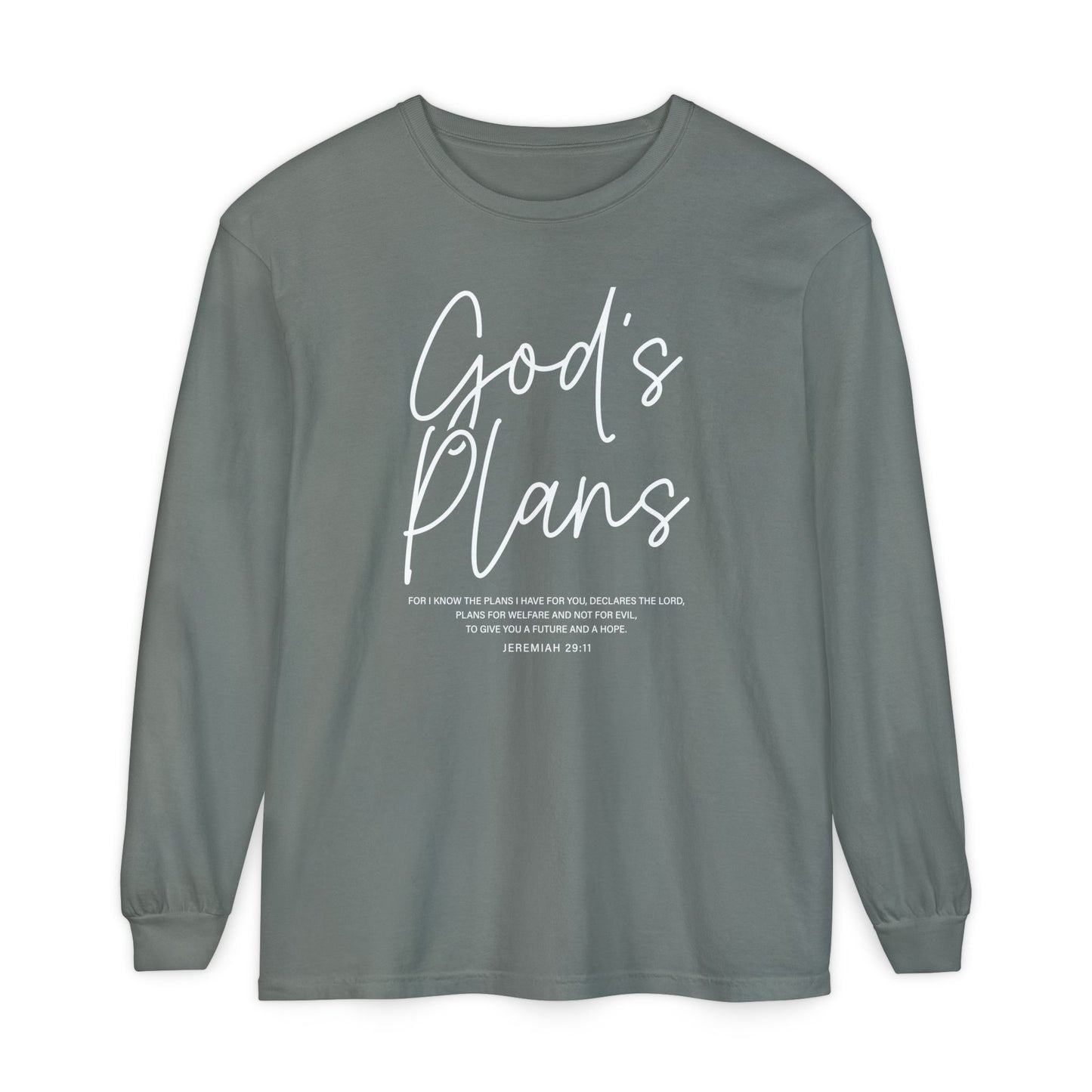 God's Plans Jeremiah 29:11 100% Cotton Long Sleeve