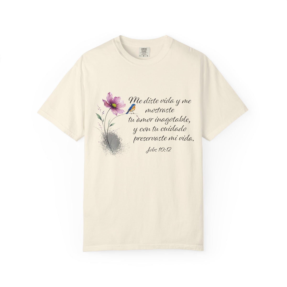 Inspirational Spanish Bible Verse T-Shirt – John 10:12 Floral Tee