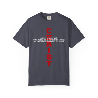 CHRIST the visible image of the invisible God Cotton T-shirt — Faith-Based Christian Tee