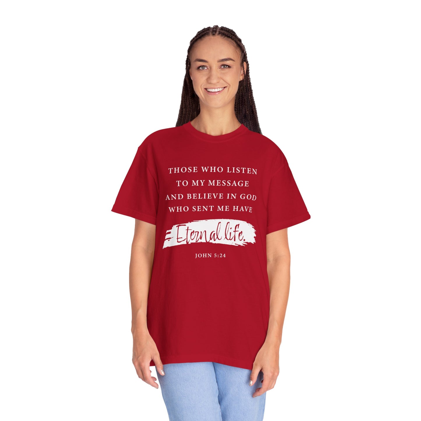 John 5:24 'Eternal Life' T-Shirt — Faith-Based Cotton Tee