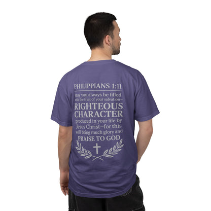 Righteous Character  T‑Shirt — Philippians 1:11 Inspirational Christian Tee