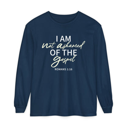 Romans 1:16 Beige 100% Cotton Lon Sleeve Comfort Color