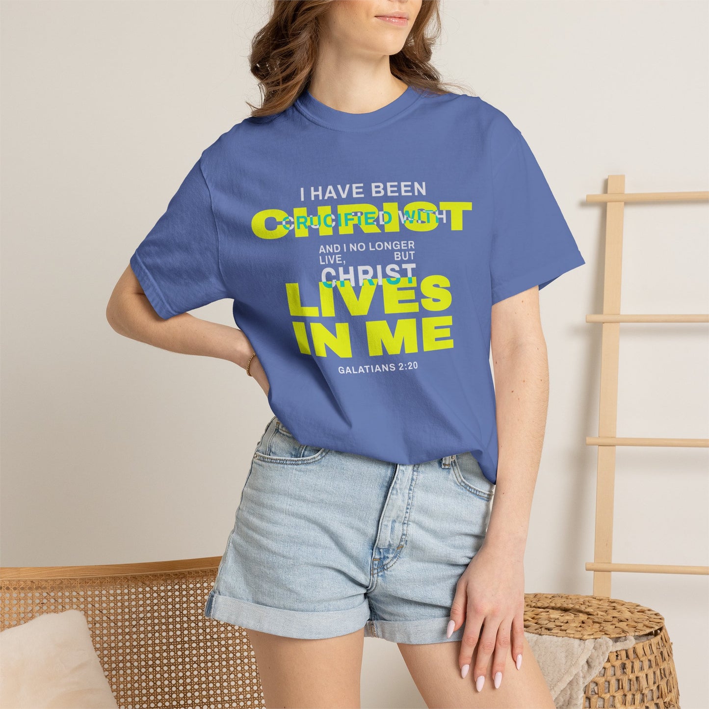 I have been Crucified with Christ "Galatians 2:20" YELLOW 100% Cotton T-Shirt
