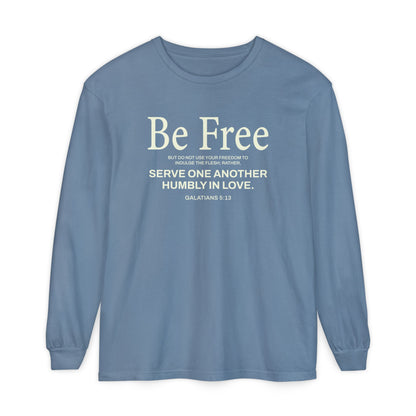Be Free "Galatians 5:13" BEIGE 100% Cotton Long Sleeve