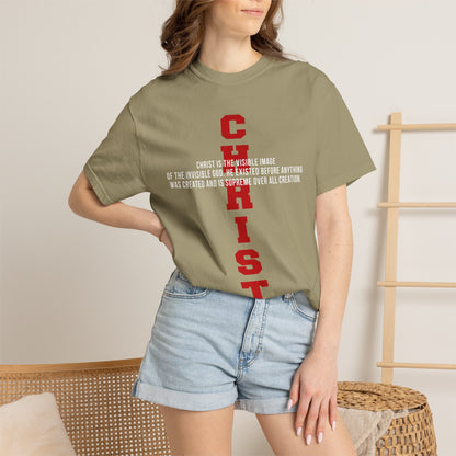 CHRIST the visible image of the invisible God Cotton T-shirt — Faith-Based Christian Tee