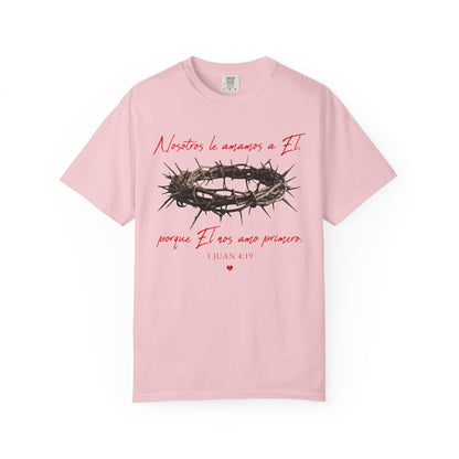 Jesus Crown of Thorns T-Shirt — "Naciste a amarme a Él" Christian Faith Tee