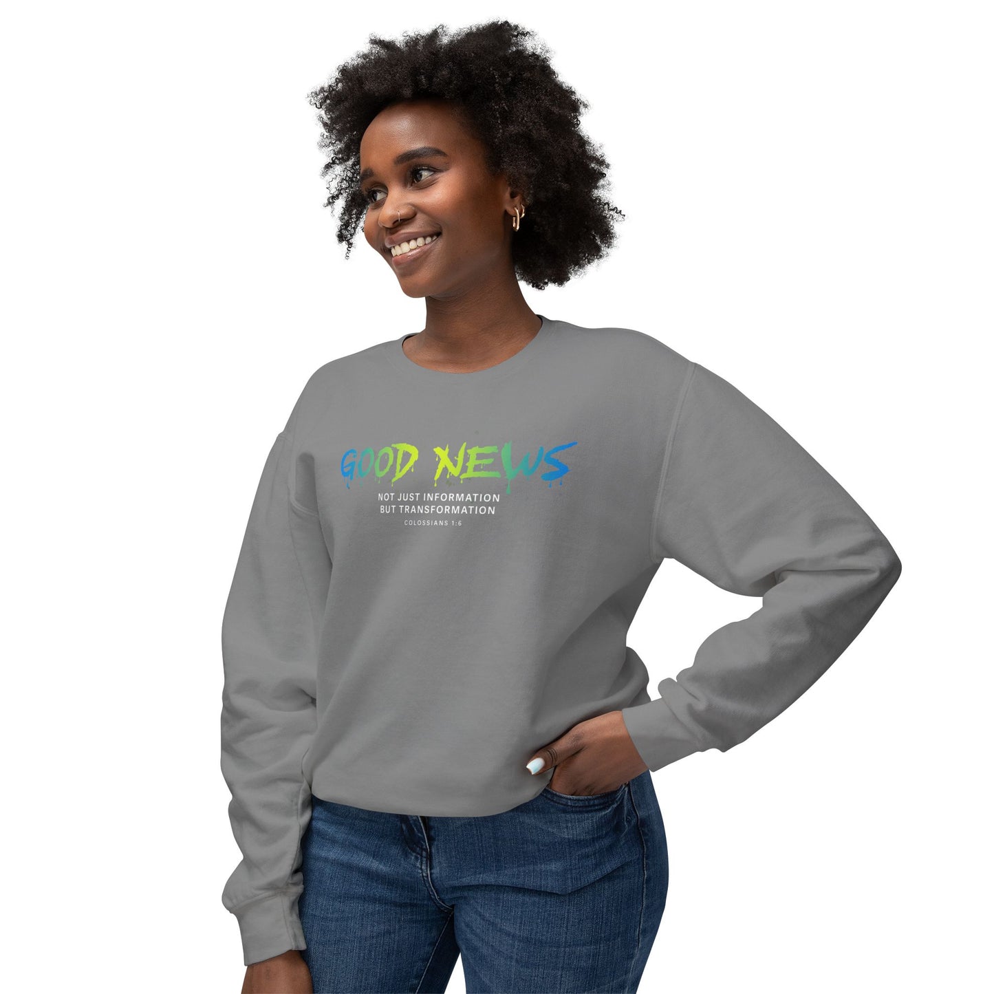 Good News Colossians 1:6 Cotton T-Shirt — Religious Faith Scripture Tee