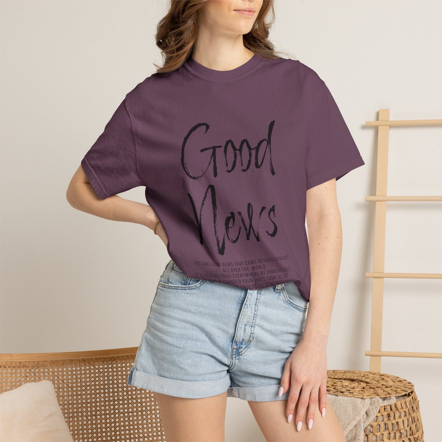 Colossians 1:6 'Good News' Cotton T-Shirt — Scripture Comfort Tee