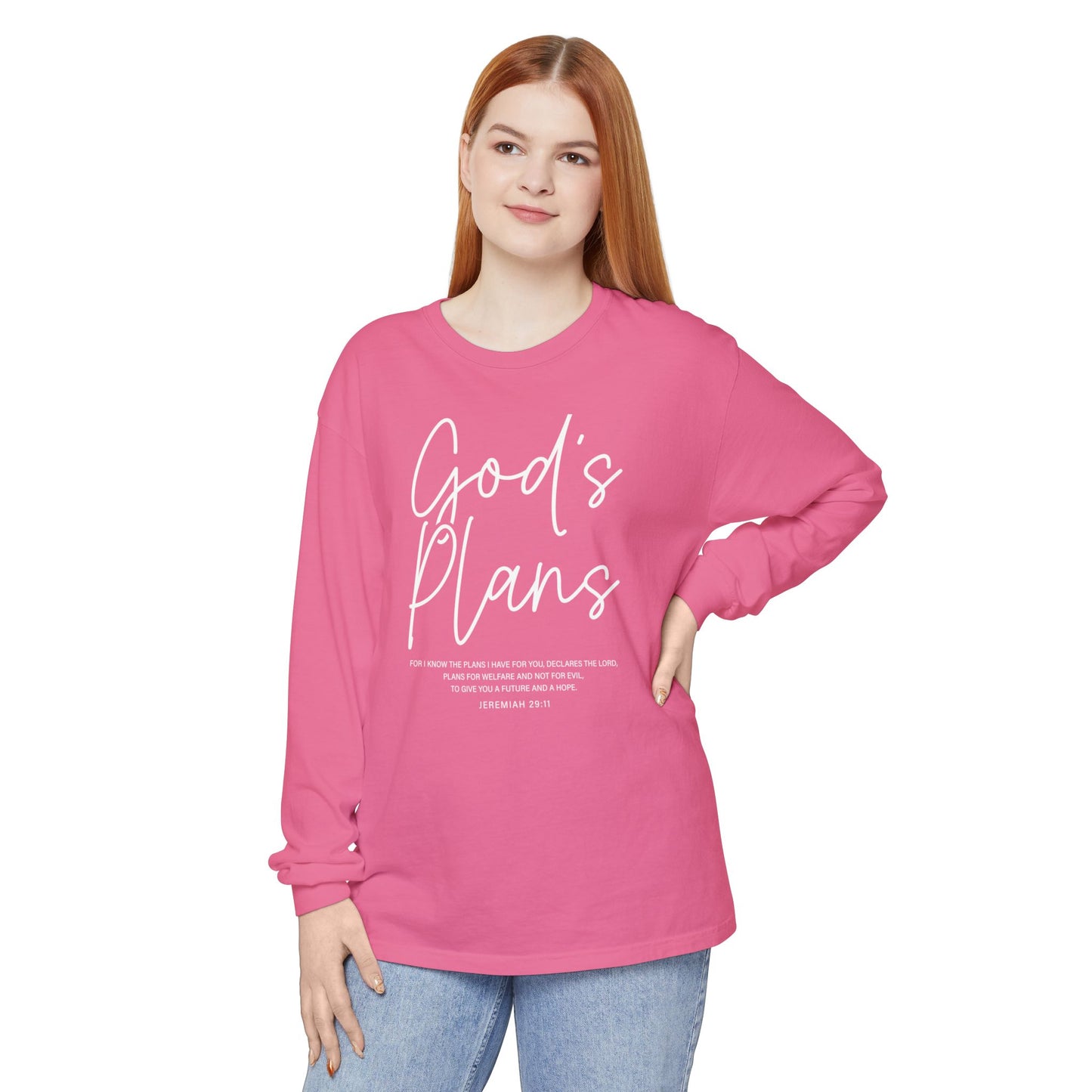 God's Plans Jeremiah 29:11 100% Cotton Long Sleeve