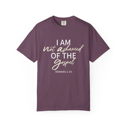 Romans 1:16 T-Shirt — Beige 100% Cotton