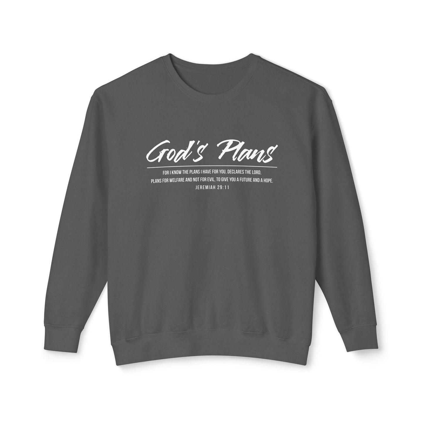 Jeremiah 29:11 "God's Plans" Sweatshirt — Faith-Inspired Lightweight Crewneck