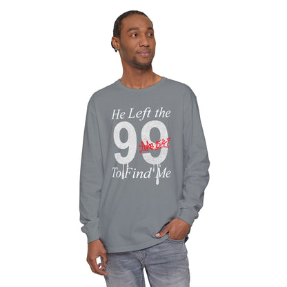He Left the 99 Long Sleeve — Luke 15:4-7 Christian Crewneck