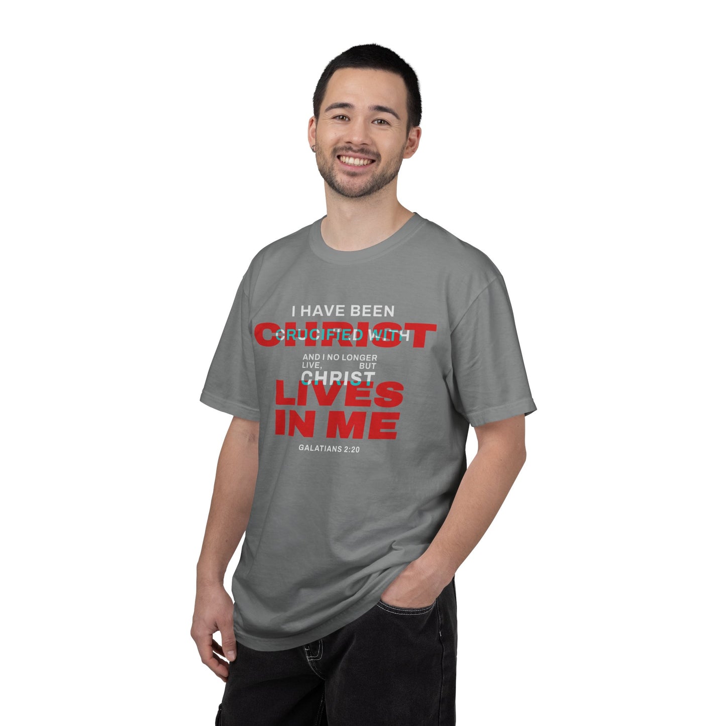 I have been Crucified with Christ "Galatians 2:20" RED 100% Cotton T-Shirt