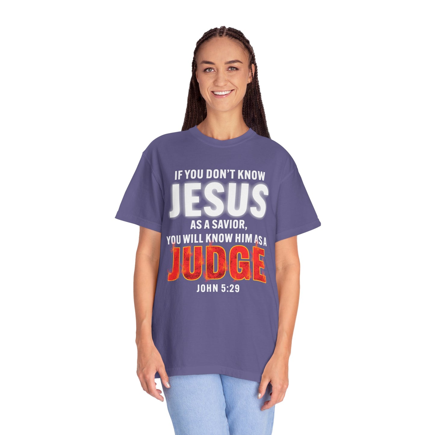 Know Jesus as Savior Cotton T-shirt — Faith-Based Christian Tee