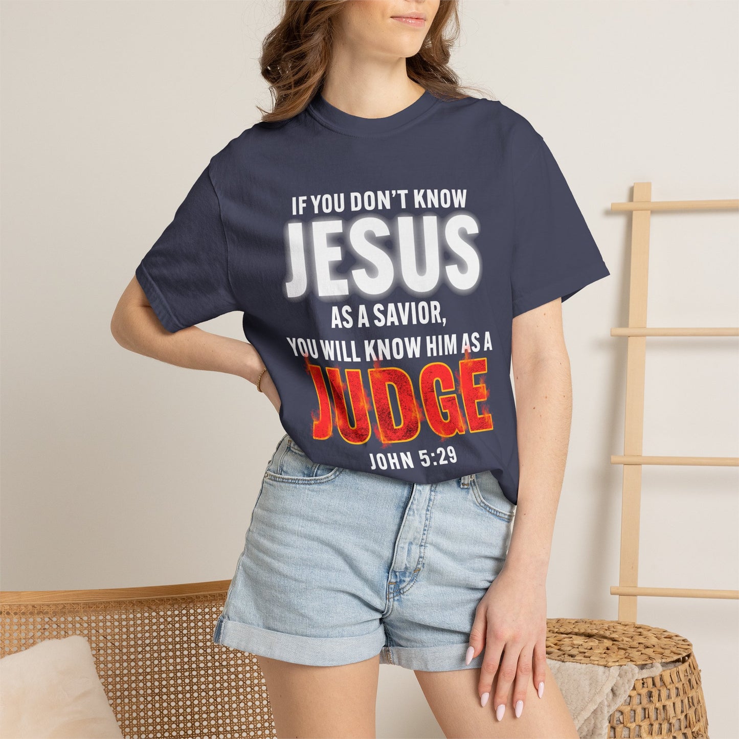 Know Jesus as Savior Cotton T-shirt — Faith-Based Christian Tee