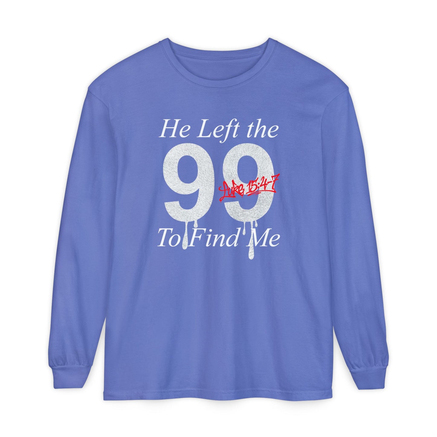 He Left the 99 Long Sleeve — Luke 15:4-7 Christian Crewneck