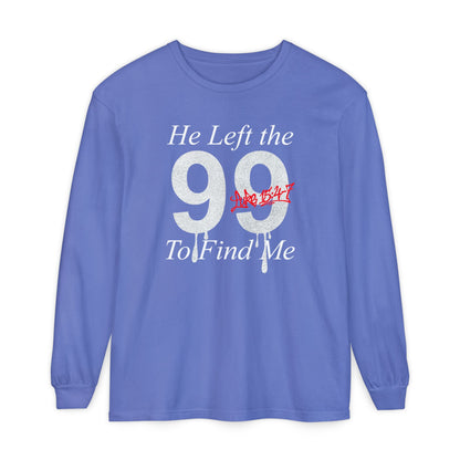 He Left the 99 Long Sleeve — Luke 15:4-7 Christian Crewneck