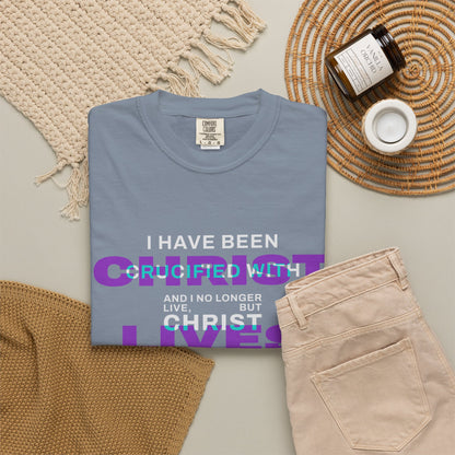 I have been Crucified with Christ "Galatians 2:20" Purple 100% Cotton T-Shirt