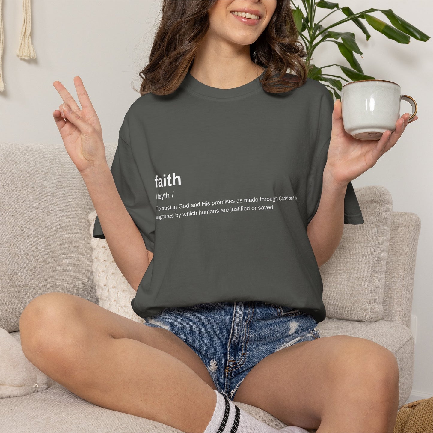 Faith Definition 100% Cotton T-Shirt — Inspirational Scripture Tee