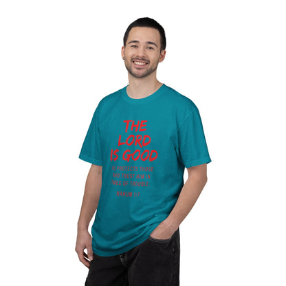 The Lord is Good "Nahum 1:7" Red T-Shirt