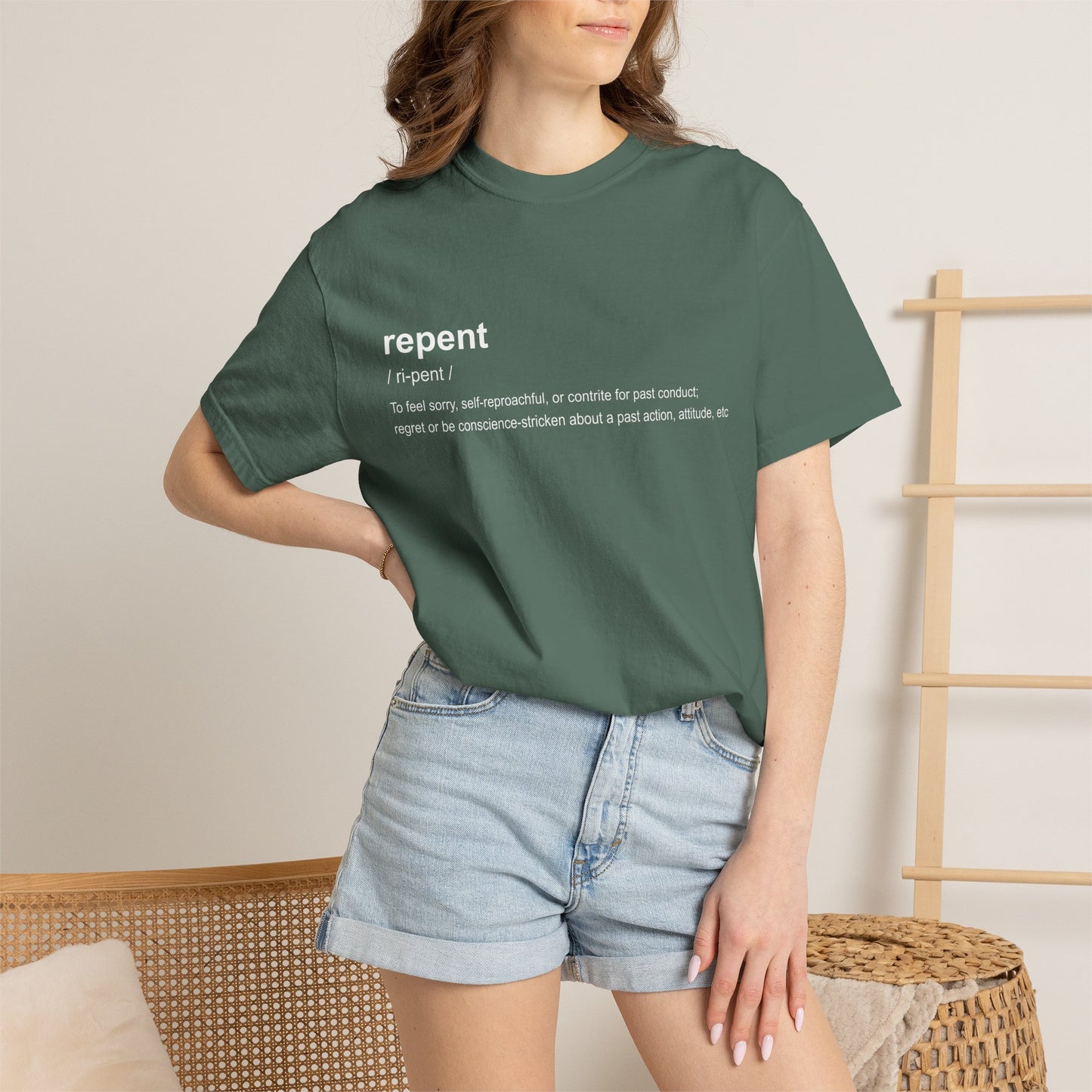 Repent Definition T-Shirt — 100% Cotton Garment-Dyed