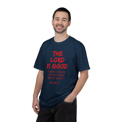 The Lord is Good "Nahum 1:7" Red T-Shirt