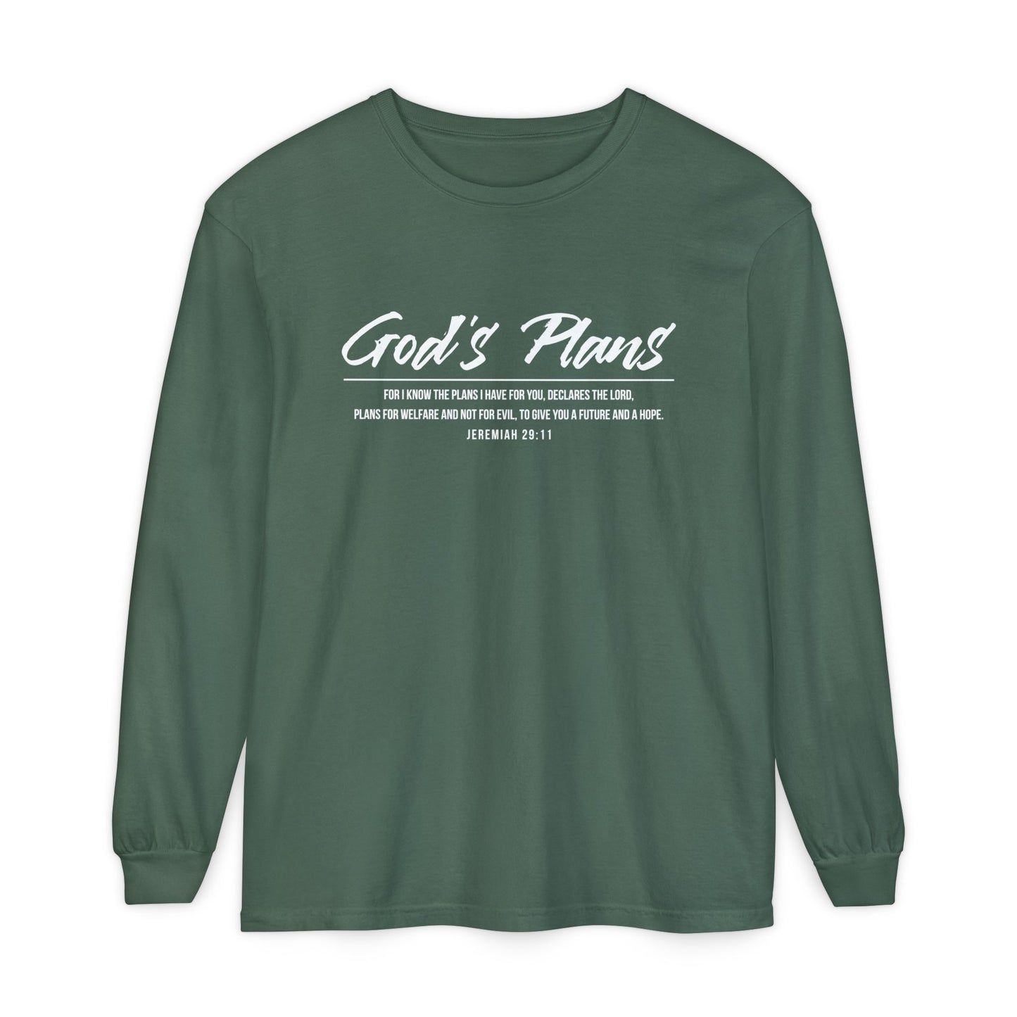Jeremiah 29:11 'God's Plans' Long Sleeve T-Shirt — Inspirational Christian Faith Tee