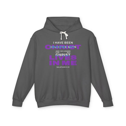I have been Crucified with Christ "Galatians 2:20"  Purple 100% Cotton Unisex Hoodie