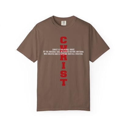 CHRIST the visible image of the invisible God Cotton T-shirt — Faith-Based Christian Tee