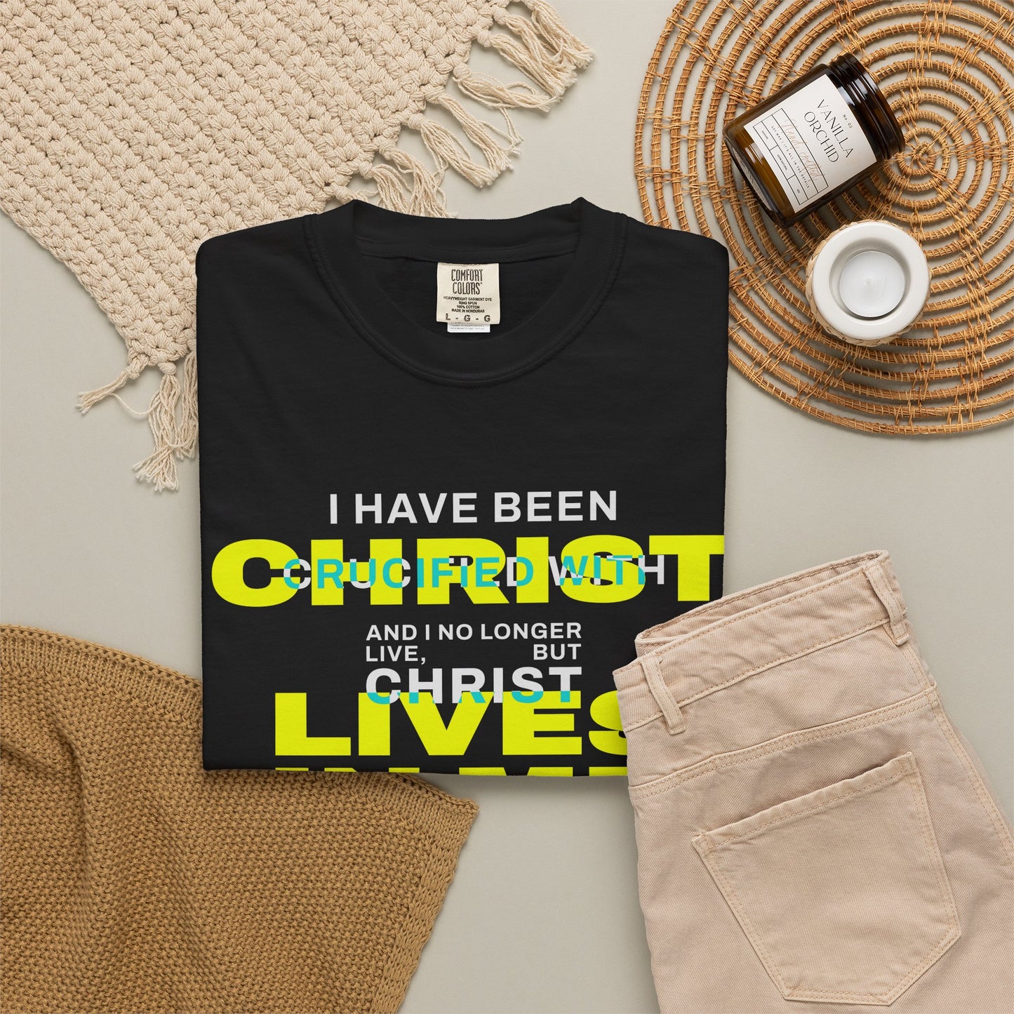I have been Crucified with Christ "Galatians 2:20" YELLOW 100% Cotton T-Shirt