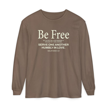 Be Free "Galatians 5:13" BEIGE 100% Cotton Long Sleeve