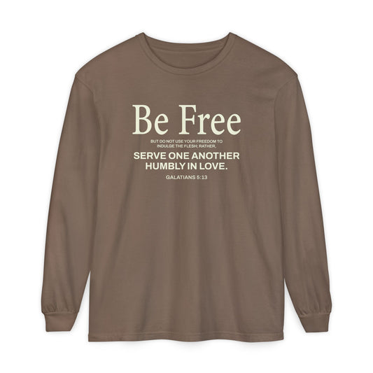 Be Free "Galatians 5:13" BEIGE 100% Cotton Long Sleeve