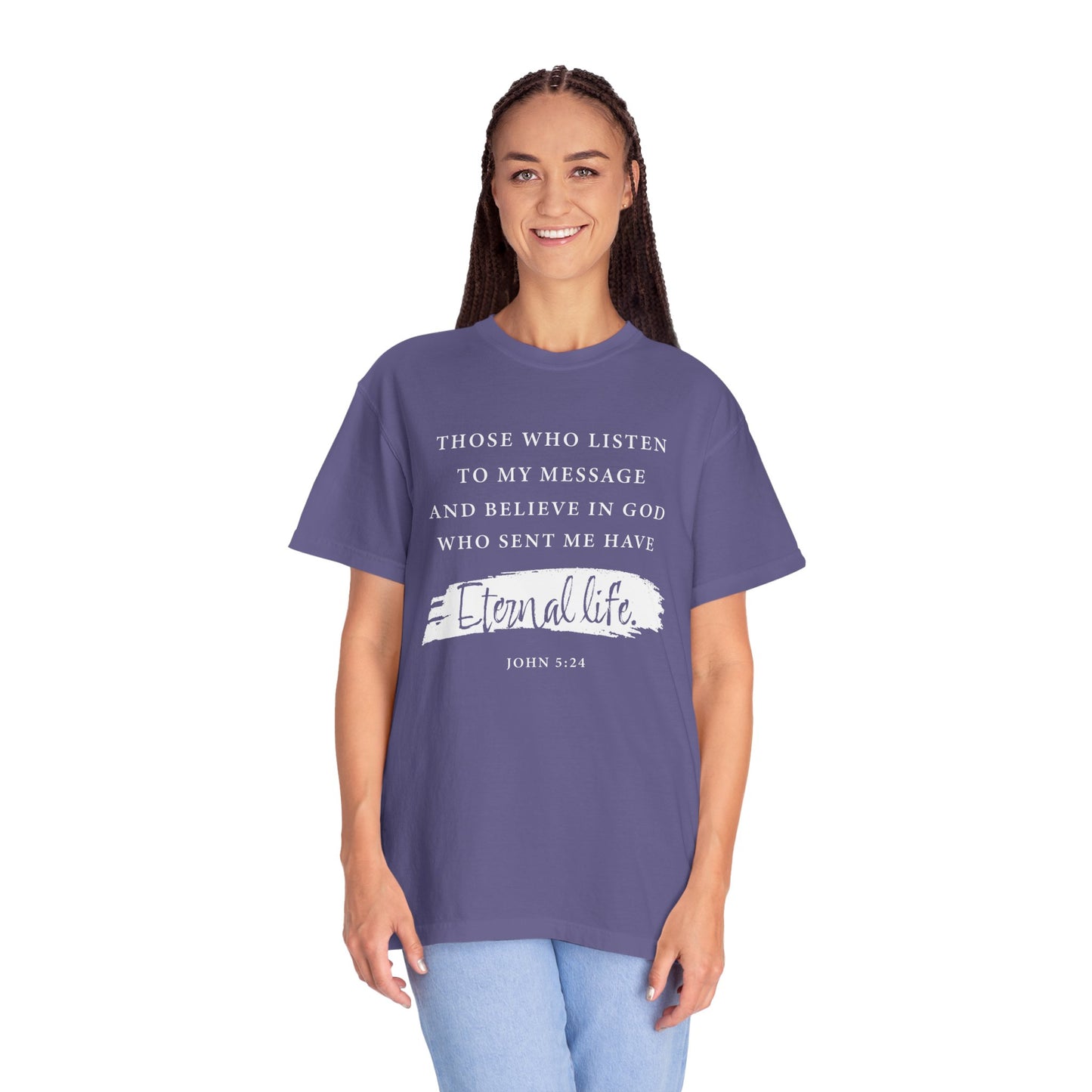 John 5:24 'Eternal Life' T-Shirt — Faith-Based Cotton Tee