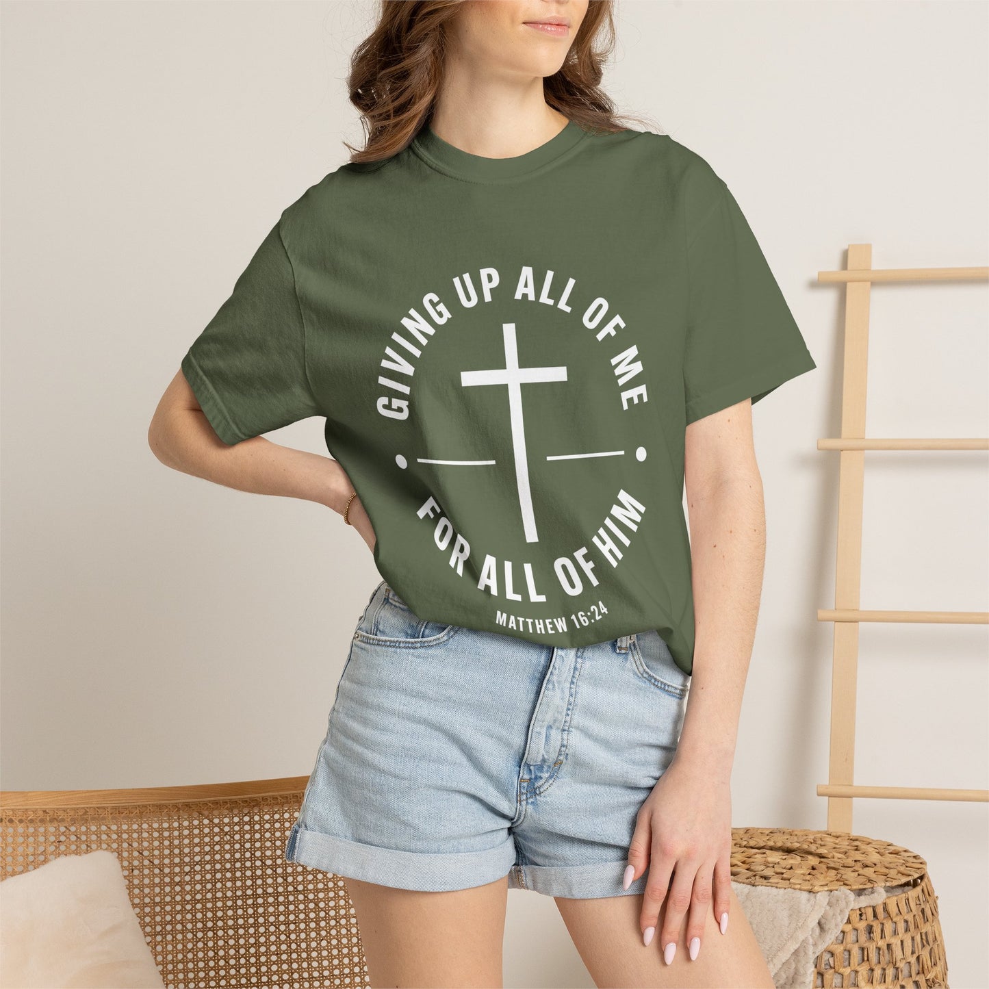 Giving up All Of Me "Matthew 16:24" 100% Cotton T-Shirt