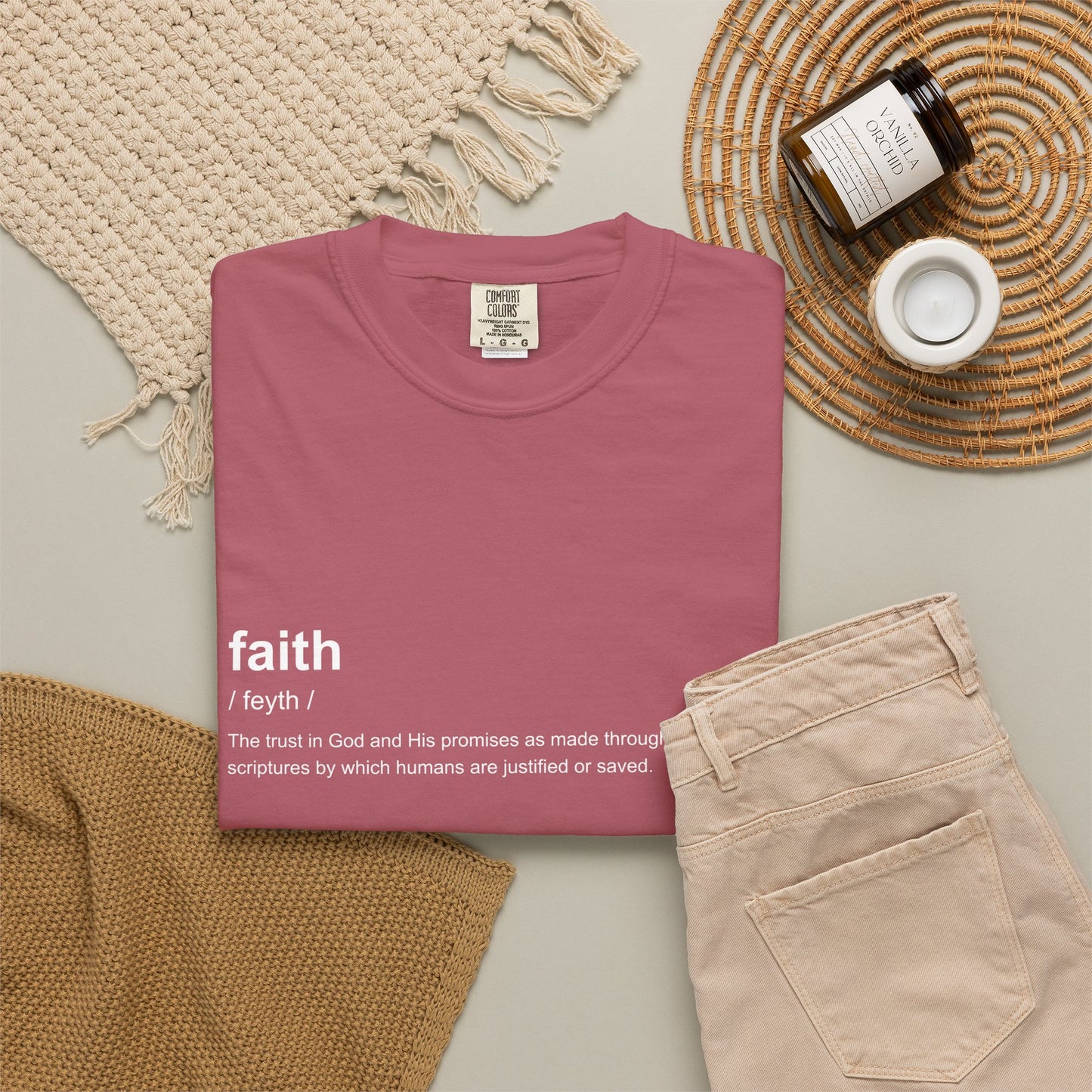 Faith Definition 100% Cotton T-Shirt — Inspirational Scripture Tee