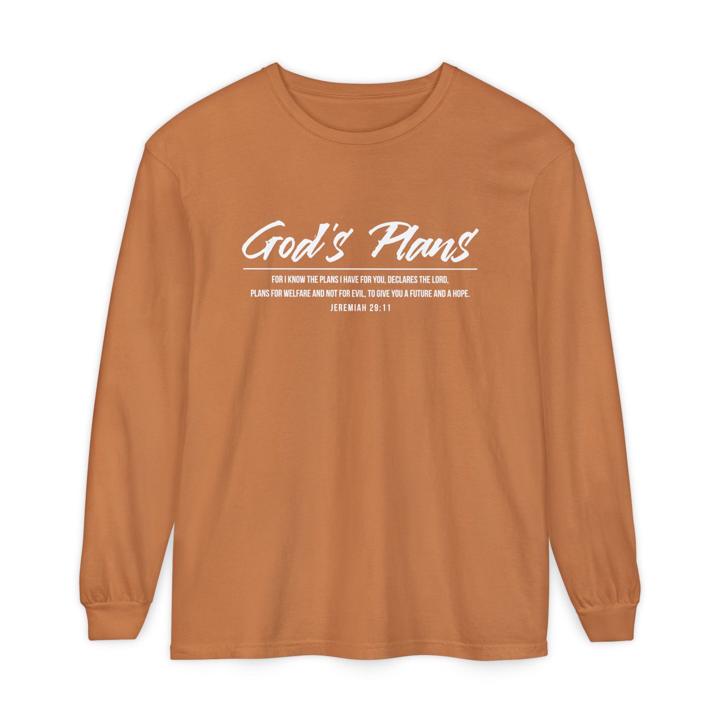 Jeremiah 29:11 'God's Plans' Long Sleeve T-Shirt — Inspirational Christian Faith Tee