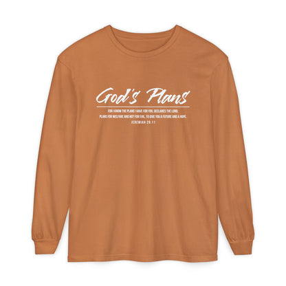 Jeremiah 29:11 'God's Plans' Long Sleeve T-Shirt — Inspirational Christian Faith Tee