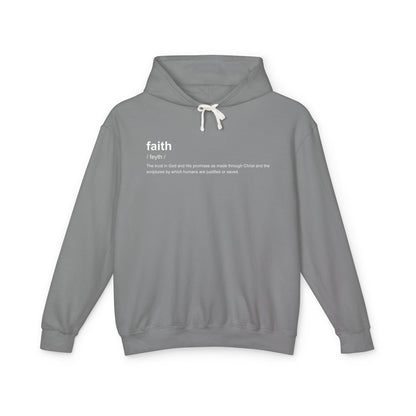Faith Definition Hoodie — "faith definition 100% cotton" Lightweight Pullover