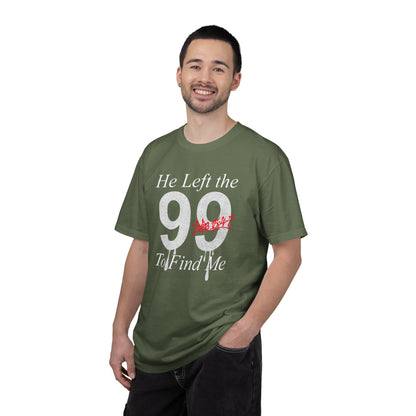 He Left the 99 Luke 15:4-7 T-Shirt — Christian Faith Parable Tee 100% Cotton