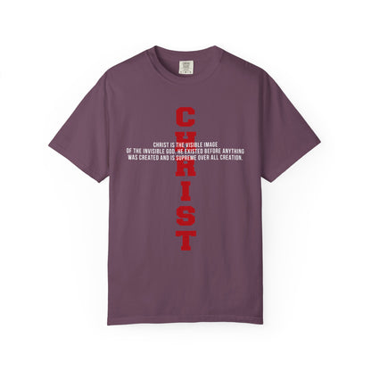 CHRIST the visible image of the invisible God Cotton T-shirt — Faith-Based Christian Tee