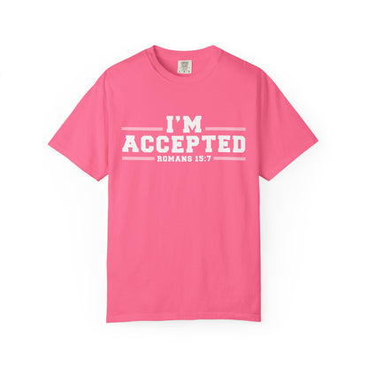 I'm Accepted "Romans 15:7" Cotton T-Shirt — Faith-Inspired Christian Tee