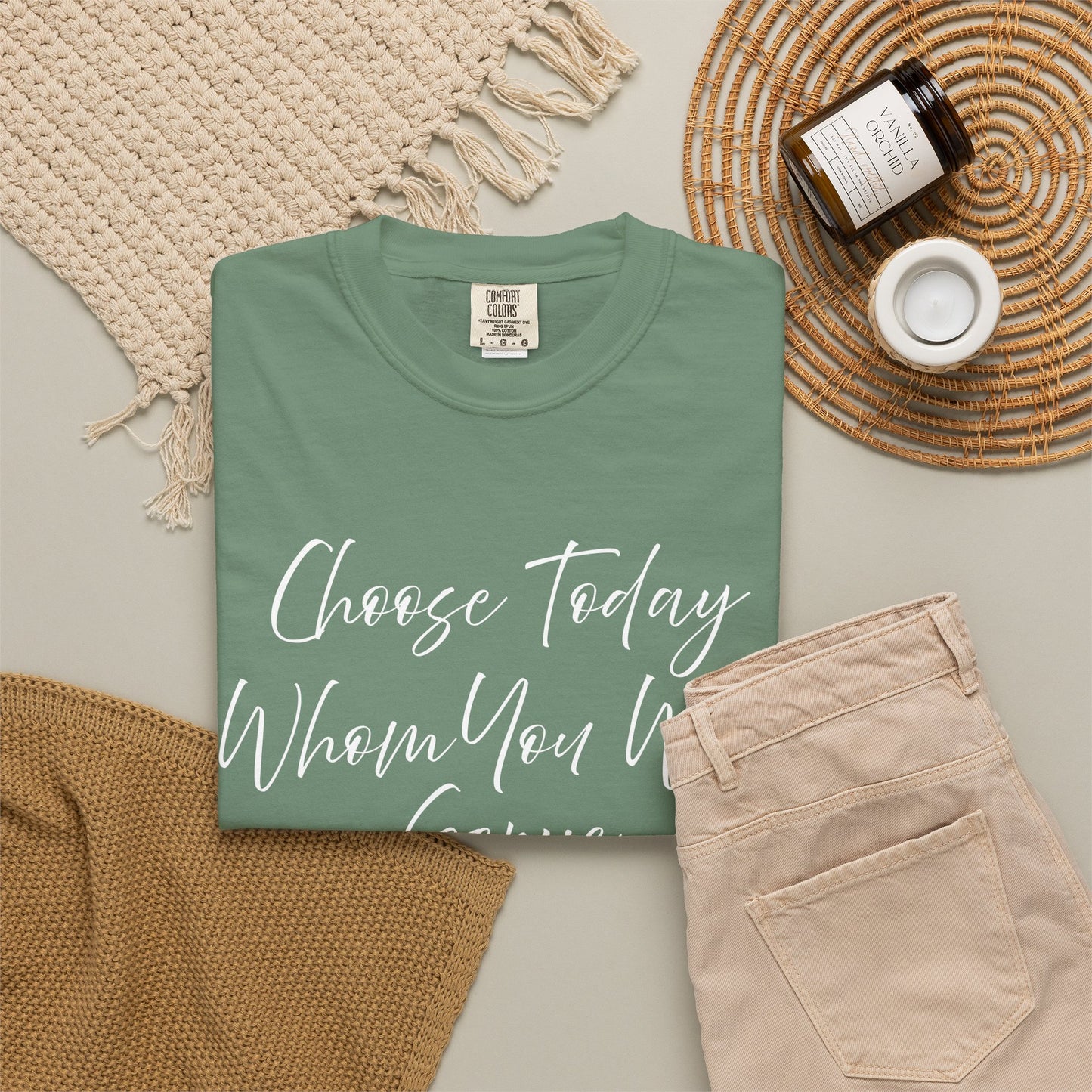 Joshua 24:15 "Choose Today Whom You Will Serve" 100% Cotton T-shirt