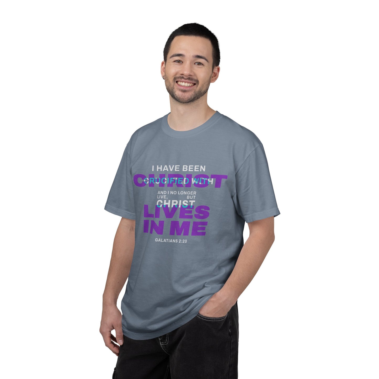 I have been Crucified with Christ "Galatians 2:20" Purple 100% Cotton T-Shirt