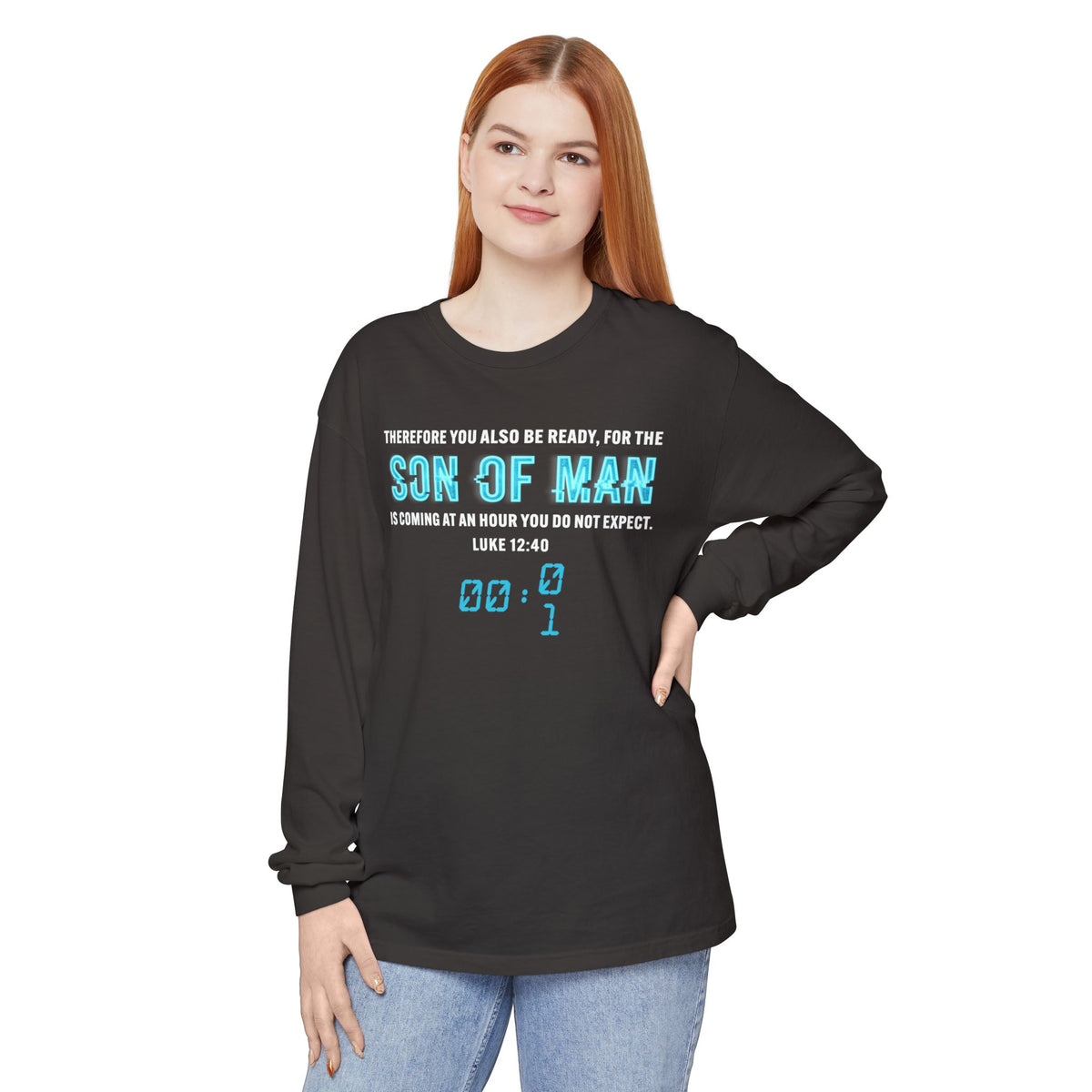 Son of Man is coming Cotton T‑Shirt — Christian Faith Graphic Long Sleeve Tee
