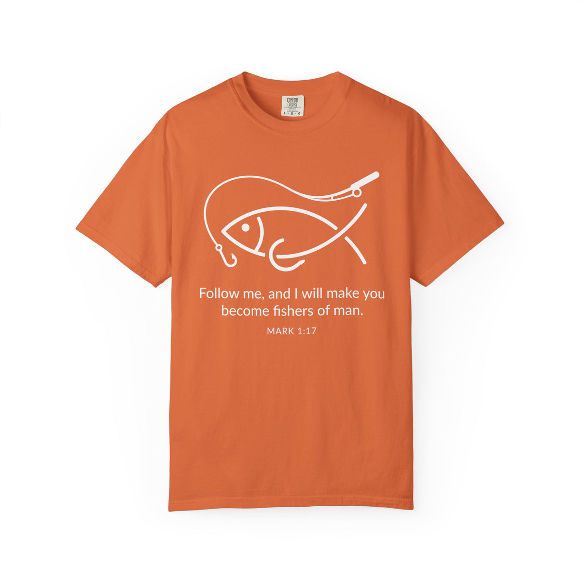 Follow Me Christian Fish T-Shirt – “I Will Make You Fishers of Men” Mark 1:17