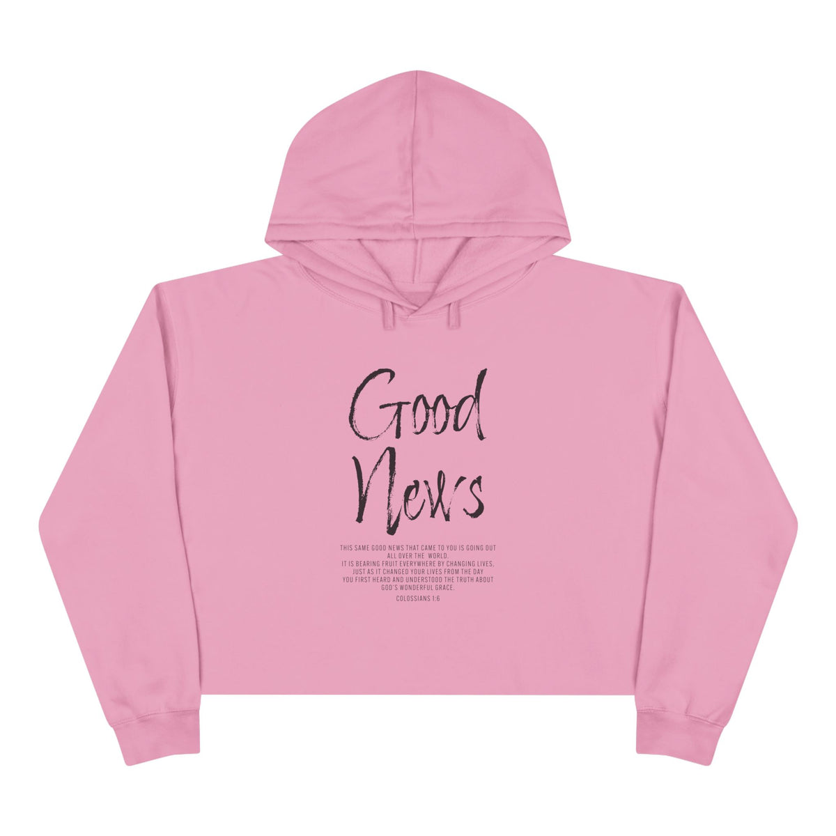 Good News Christian Crop Hoodie