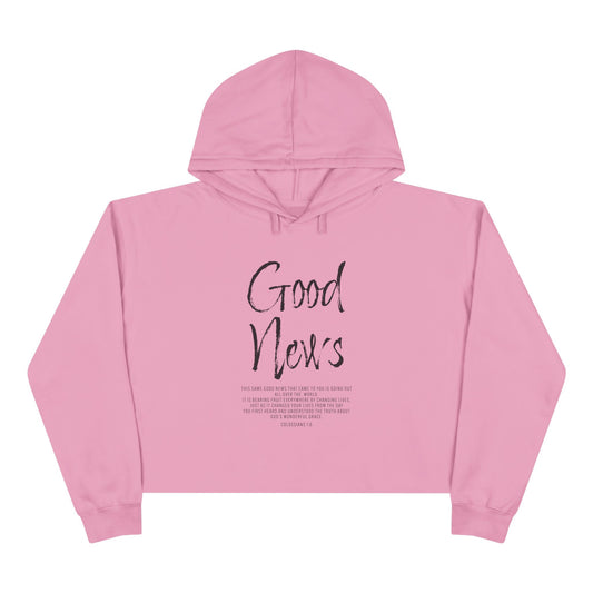 Good News Christian Crop Hoodie