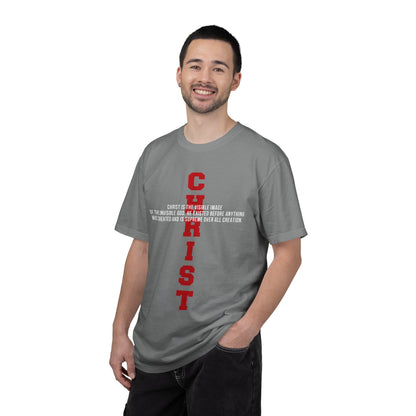 CHRIST the visible image of the invisible God Cotton T-shirt — Faith-Based Christian Tee