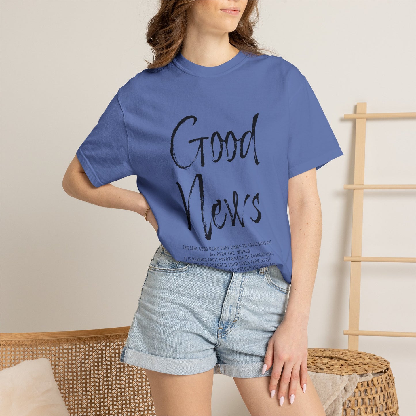 Colossians 1:6 'Good News' Cotton T-Shirt — Scripture Comfort Tee