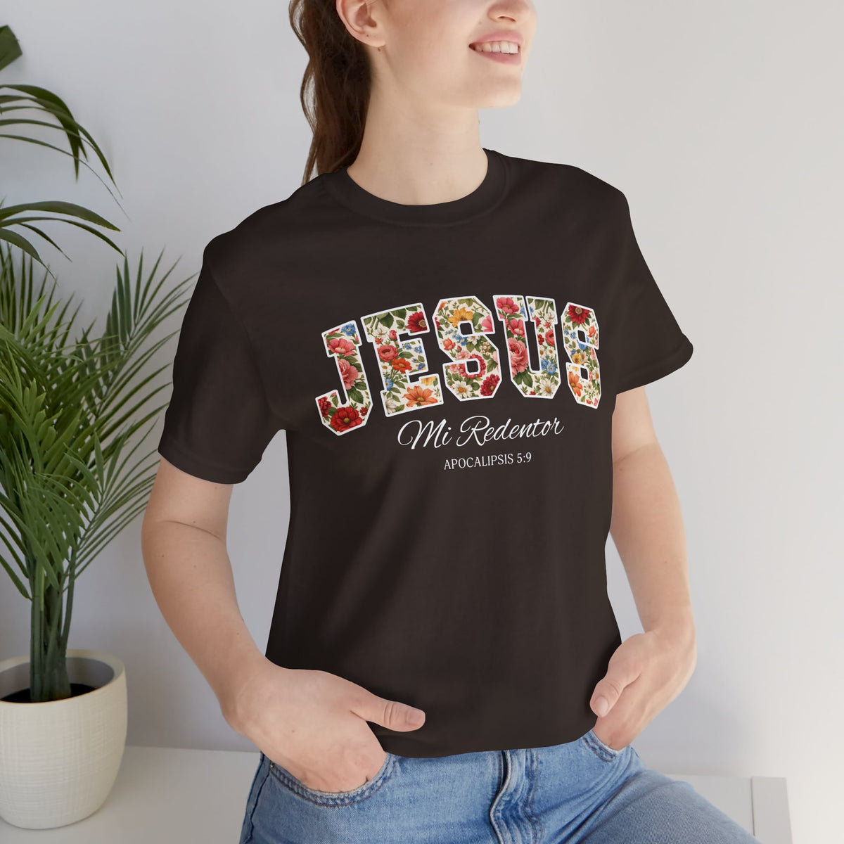 Jesus Mi Redentor Floral Graphic Tee